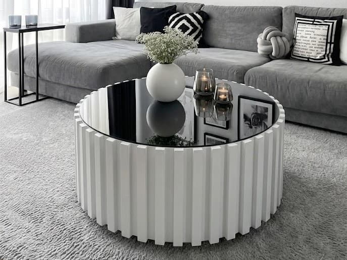 Meridian Fluted Round Coffee Table 1 - Furniture Place Kenya