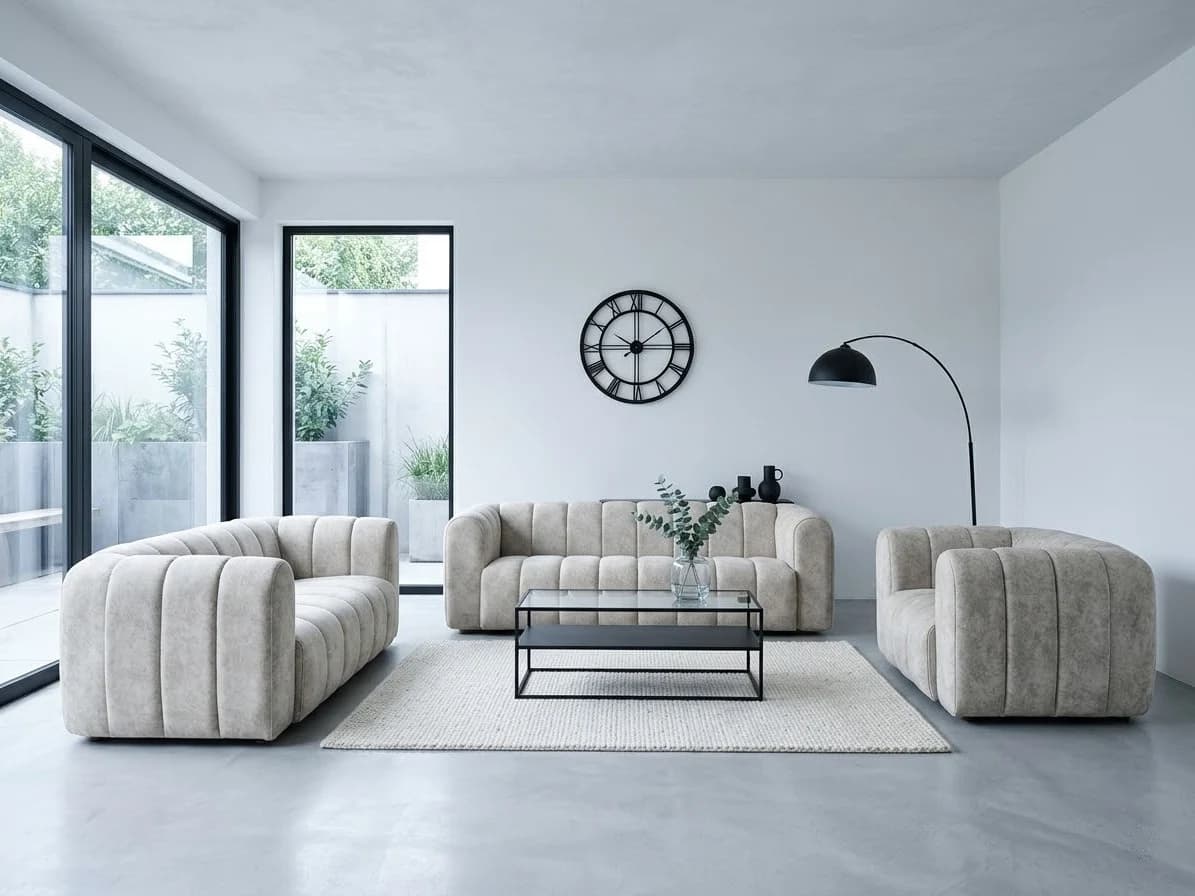 Channel-Tufted Sofa Set 1 - Furniture Place Kenya