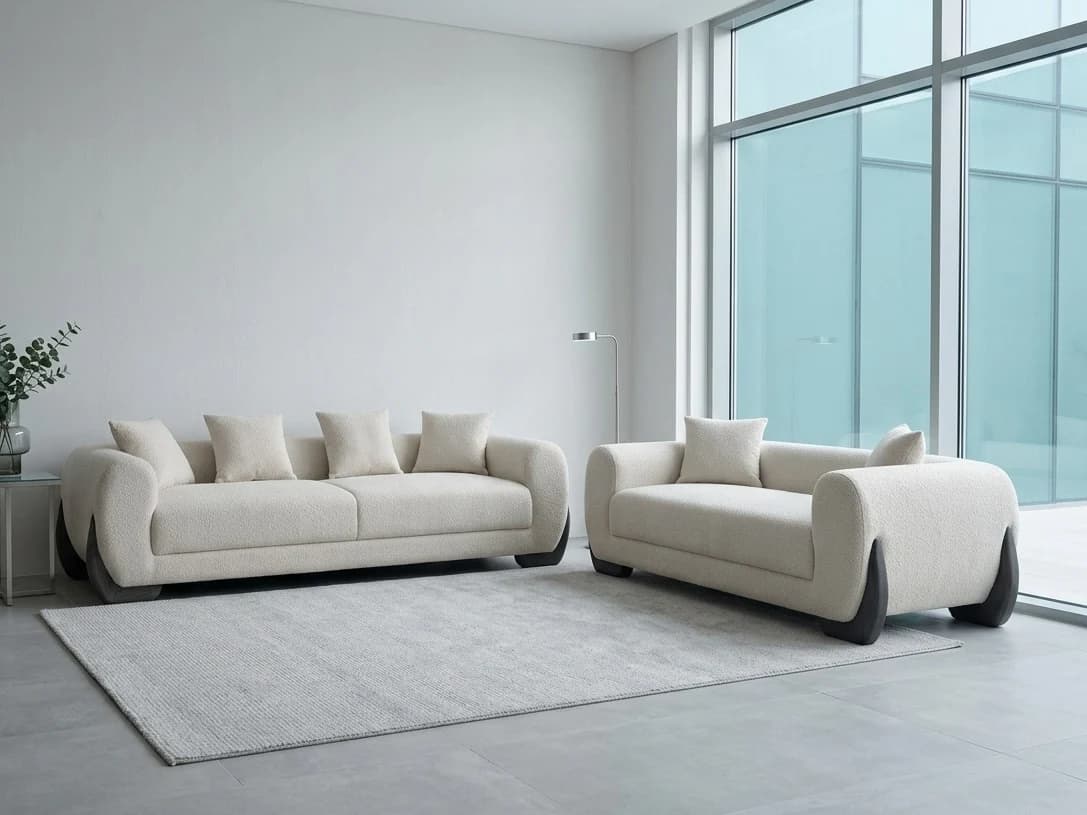 Cloud Curve Bouclé Sofa Set - Furniture Place Kenya