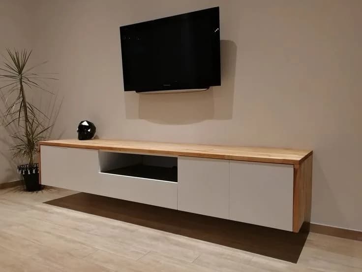 Floating Solid Wood Top TV Stand 1 - Furniture Place Kenya