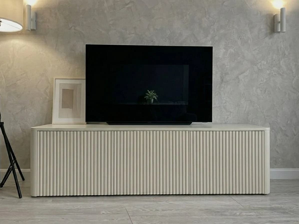 Fluted Cream TV Stand 2 - Furniture Place Kenya