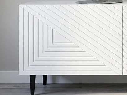 White Geometric Relief TV Stand 3 - Furniture Place Kenya