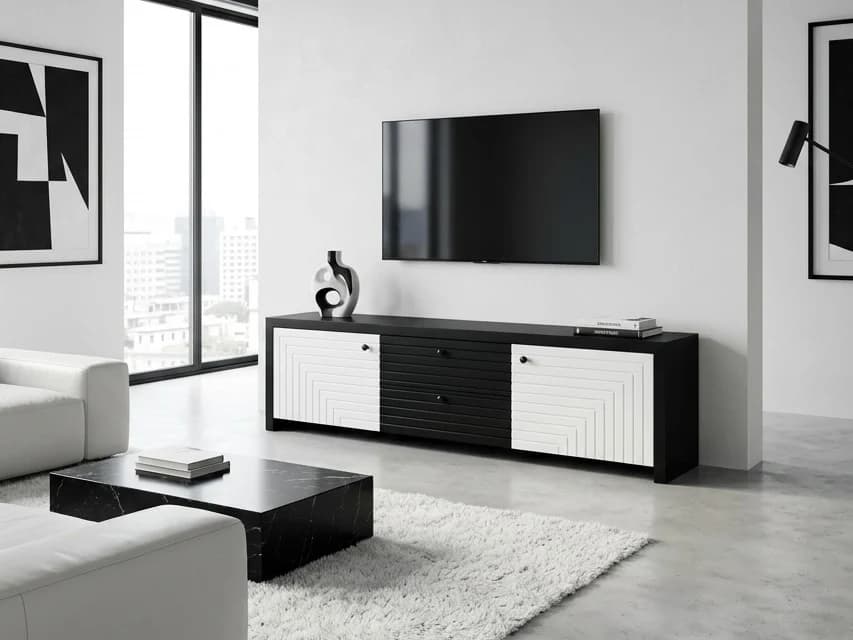 Monochrome Geometric Sideboard Tv Stand 2 - Furniture Place Kenya