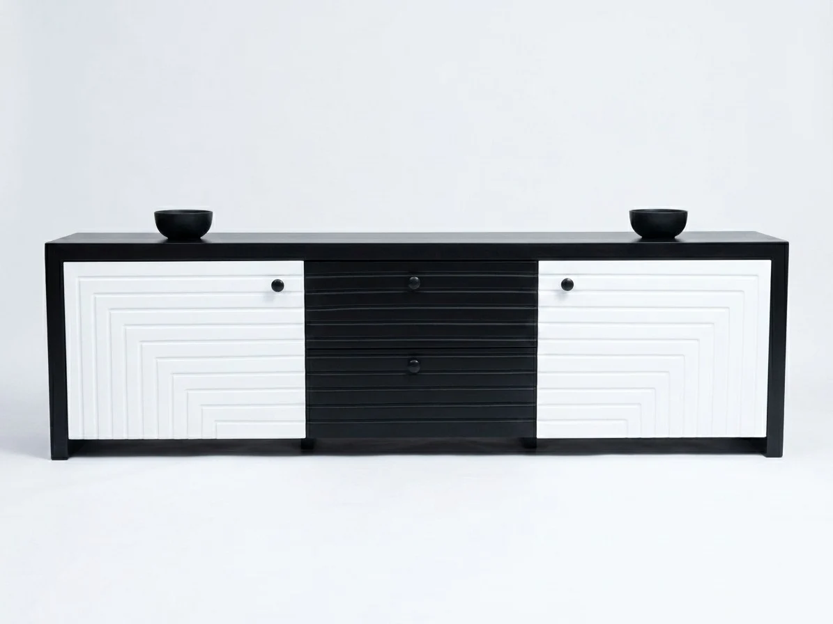 Monochrome Geometric Sideboard Tv Stand 4 - Furniture Place Kenya