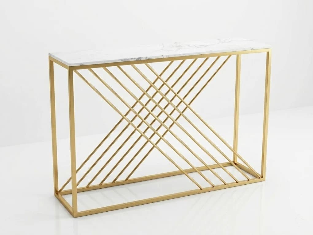 Gold Geometric Marble Console Table 1 - Furniture Place Kenya