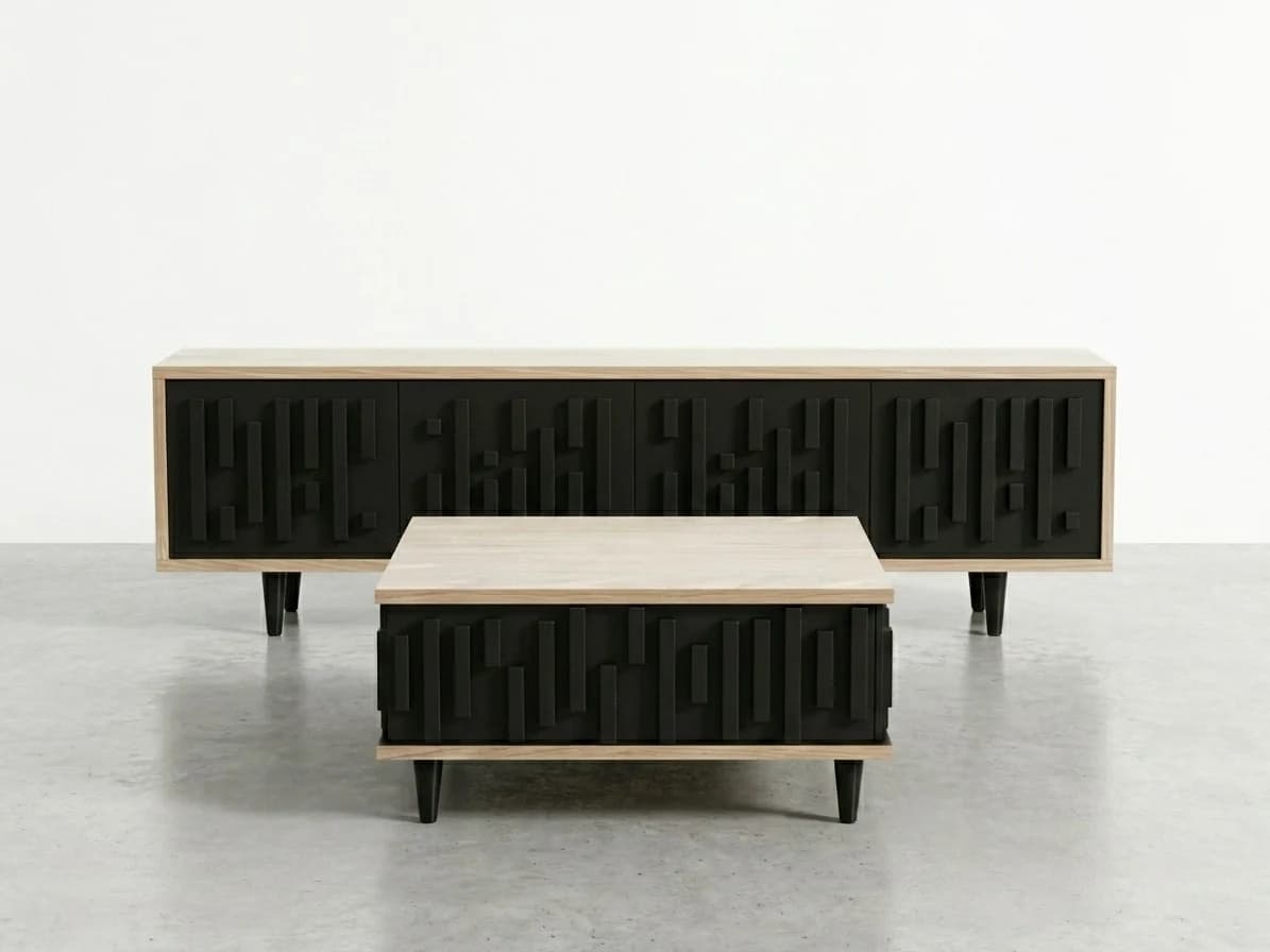 Ridge Groove Tv Stand & Coffee Table 2 - Furniture Place Kenya