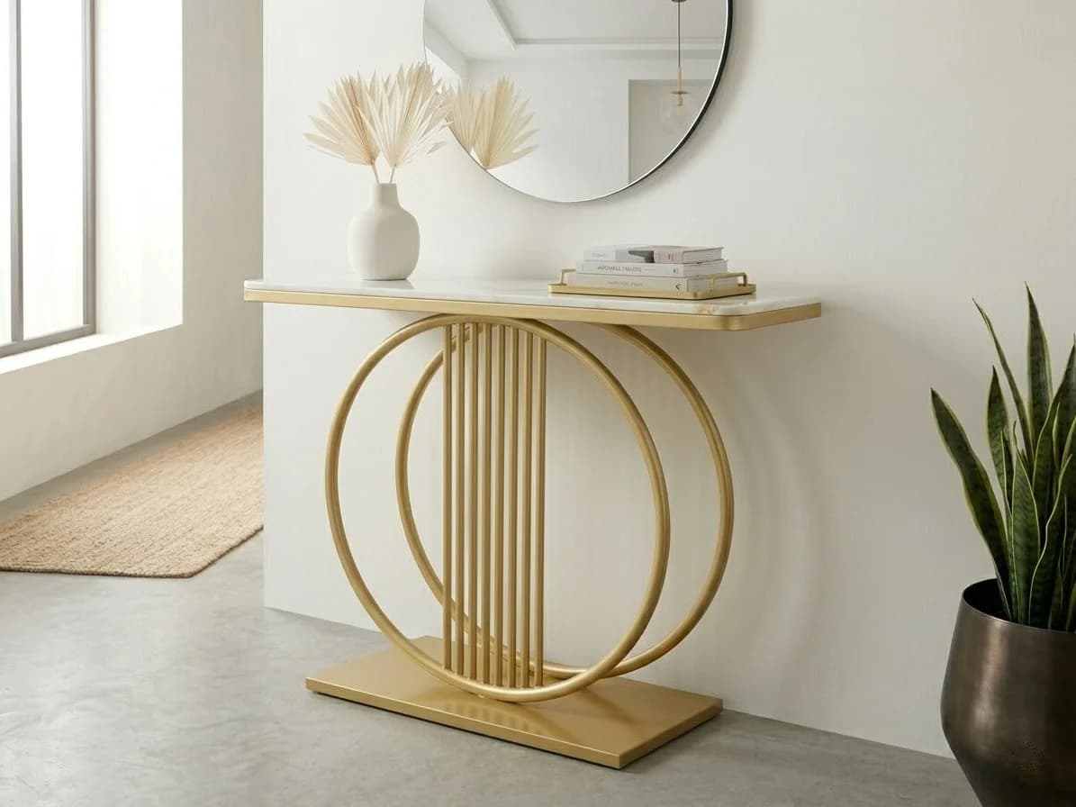 Gold Ring Halo Console Table 2 - Furniture Place Kenya