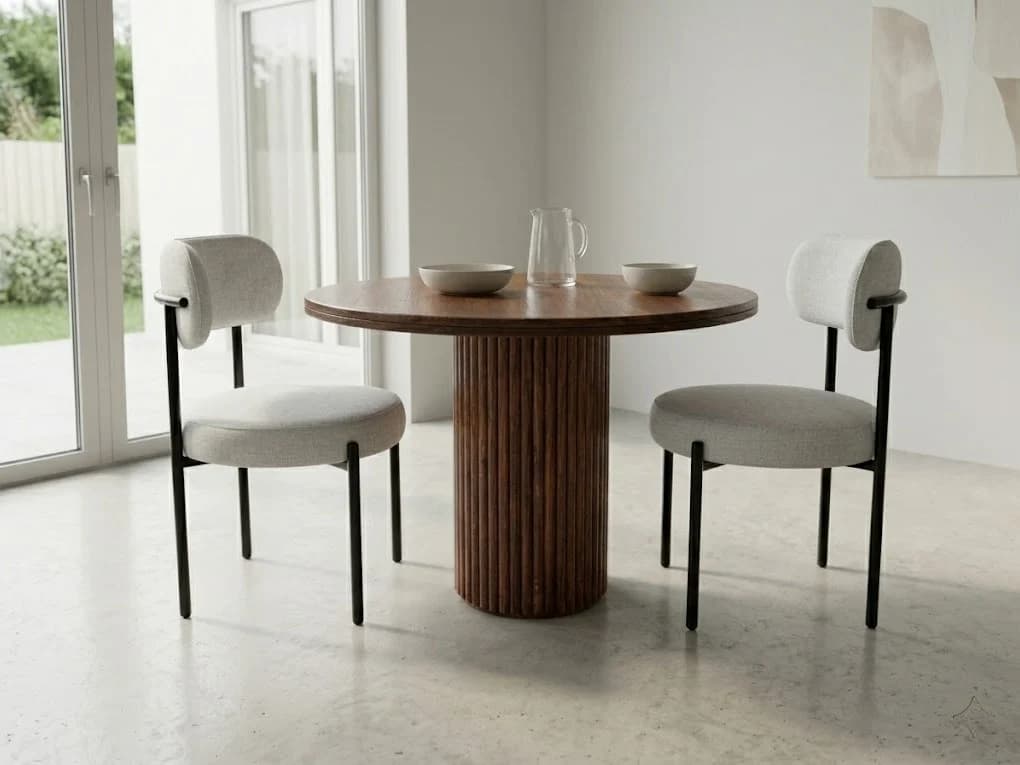 Round Fluted Pedestal Dining Set 2 - Furniture Place Kenya