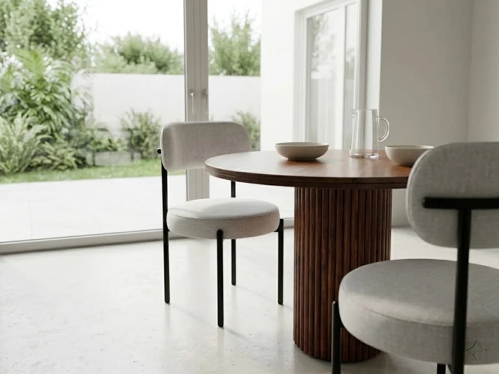 Round Fluted Pedestal Dining Set 4 - Furniture Place Kenya