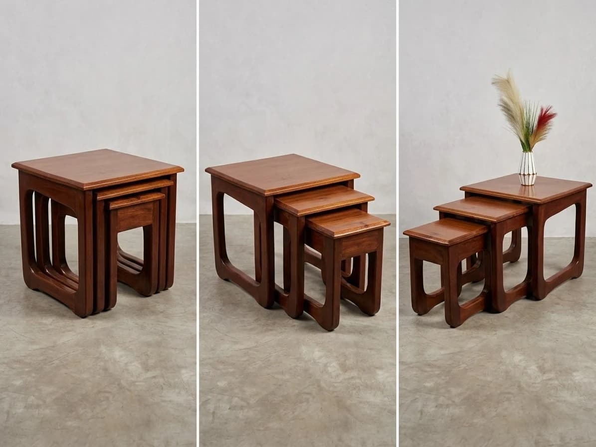 3-Piece Wooden Nesting Tables Set 2 - Furniture Place Kenya