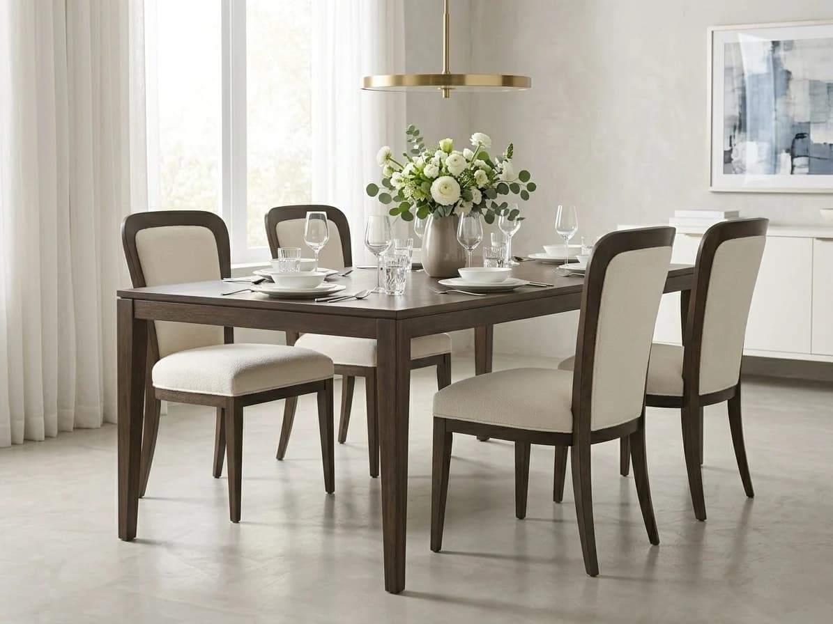 Dark Wood Upholstered Dining Chair 4 - Furniture Place Kenya