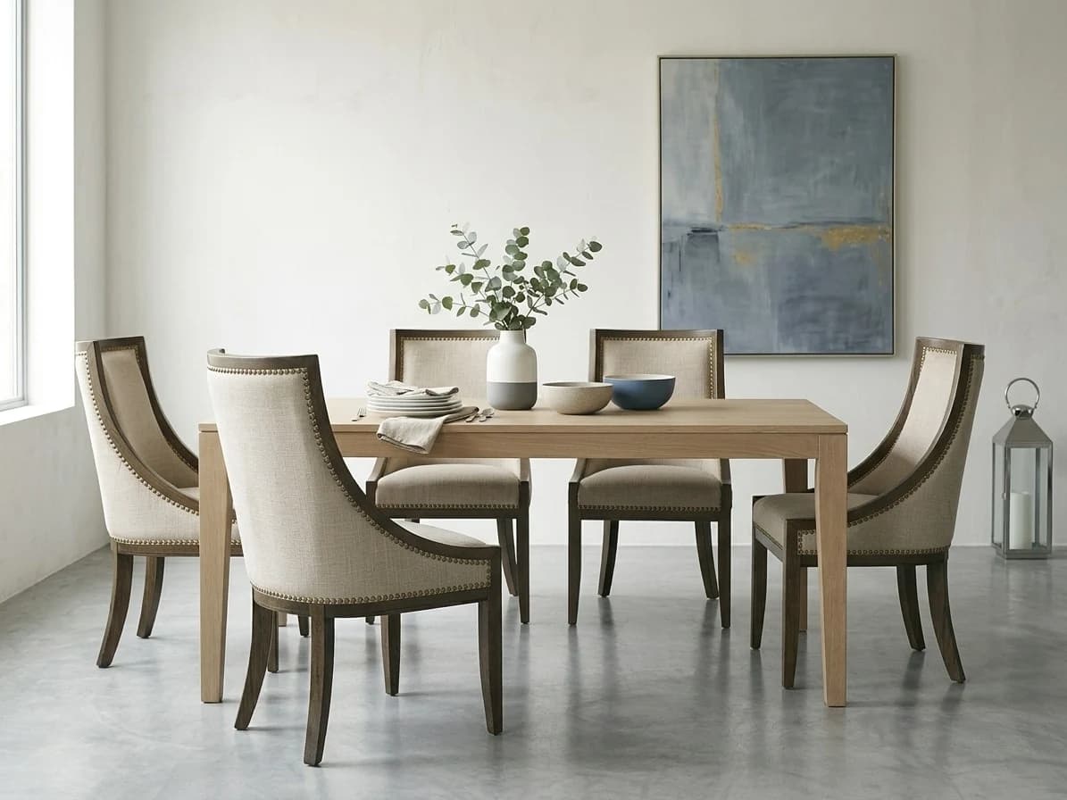 Curved High-Back Upholstered Dining Chair 4 - Furniture Place Kenya