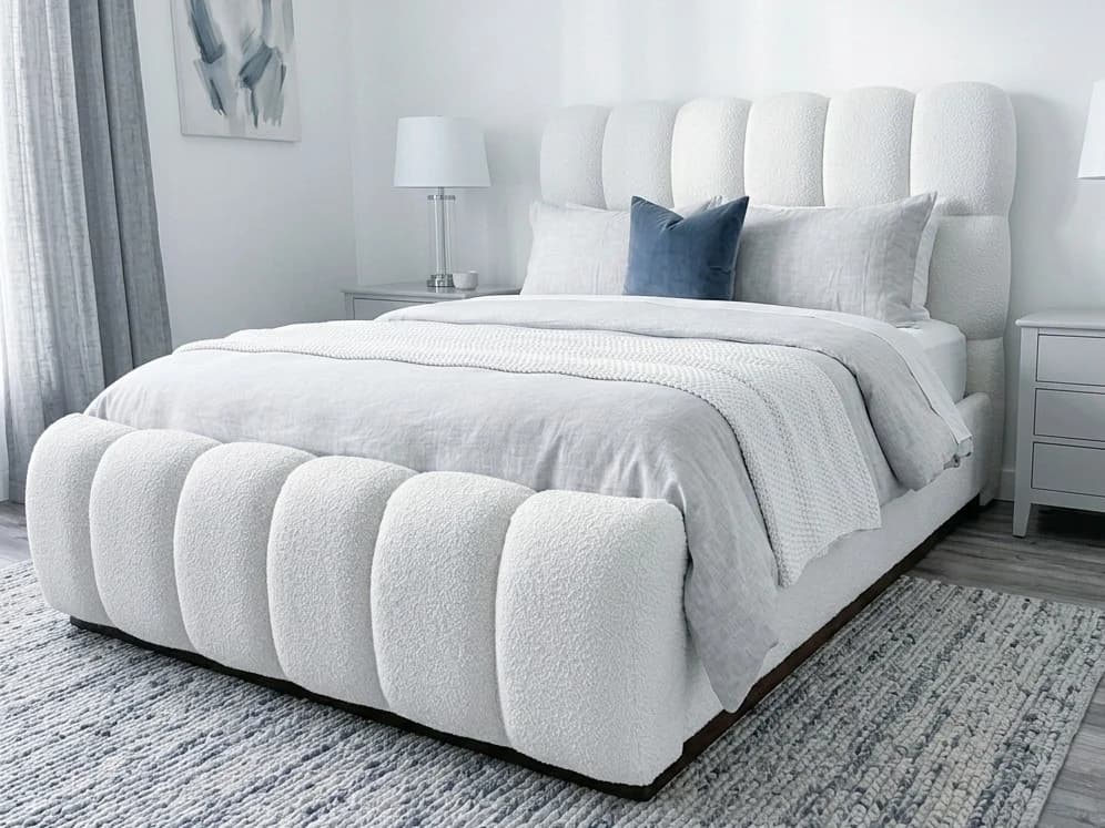 Channel-Tufted Upholstered Bed 1 - Furniture Place Kenya