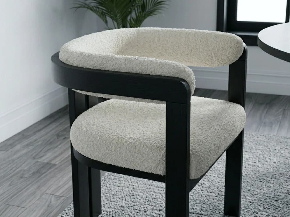 Round Dining Set with Bouclé Arm Chairs 4 - Furniture Place Kenya